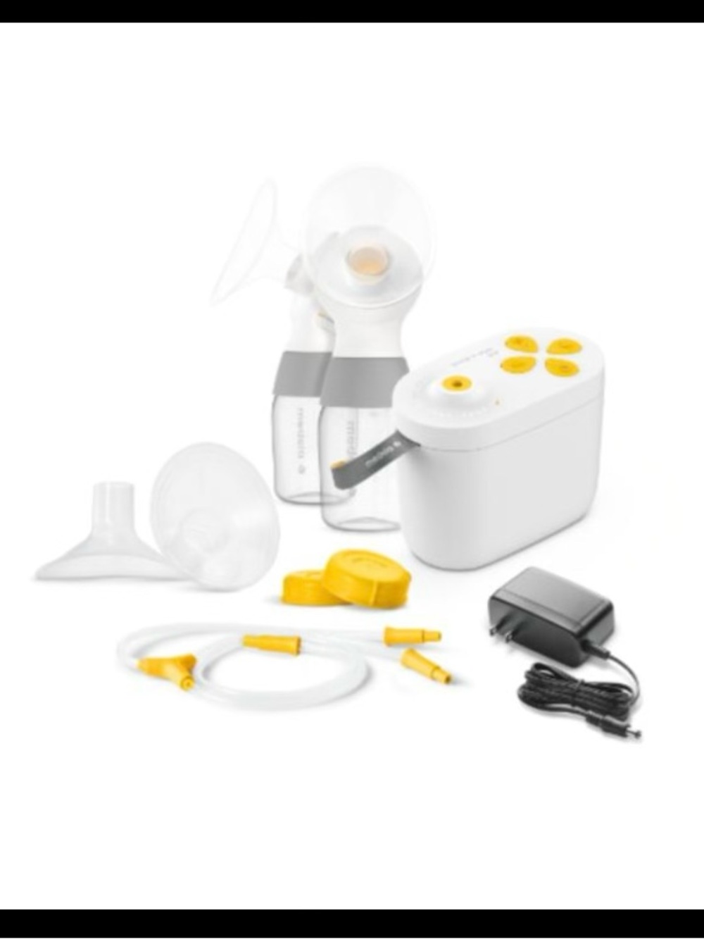 Medela Electric Double Breast Pump in White and Yellow Accents